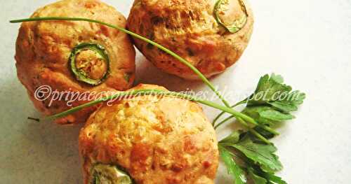 Eggless Savoury Cheese Corn Muffins