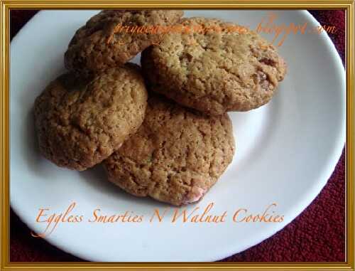 Eggless Smarties N Walnut Cookies