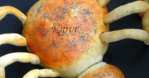 Eggless Spider Bread ~Halloween Special/Pain d'araignée pour Halloween