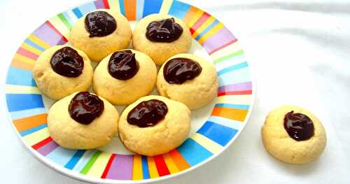Eggless Thumbprint Chocolate Cookies