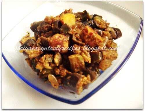 Eggplant & Jackfruit Seeds Curry With Peanut Spice Powder