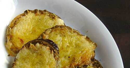 Flourless Low Carb Eggplant Pesto Pizza