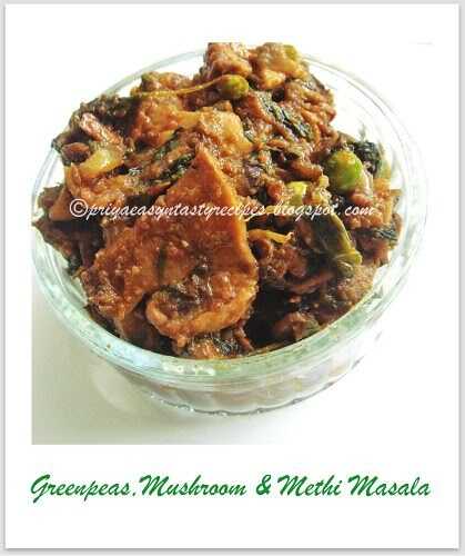 Greenpeas, Mushroom & Methi Masala