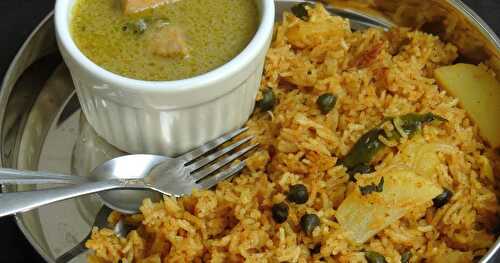 Hara Channa Aloo Ki Biriyani/Vegan Green Chickpeas & Potato Briyani