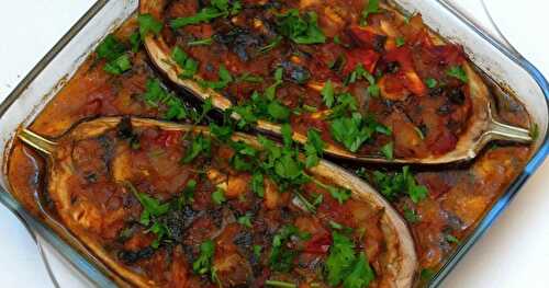 Imam Bayildi/Turkish Stuffed Eggplants