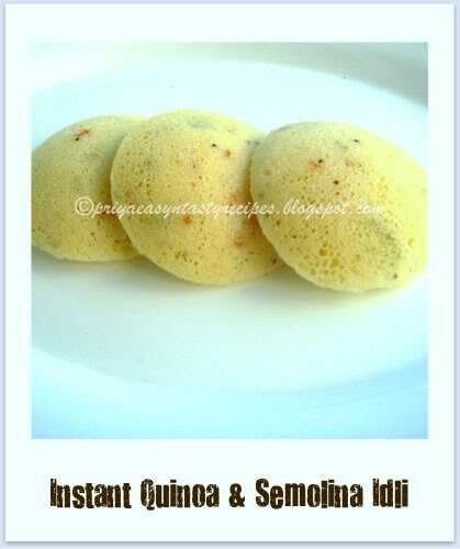 Instant Quinoa & Semolina Idli