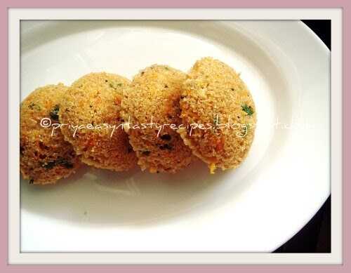 Instant Wheat Rava,Carrot & Oats Idli