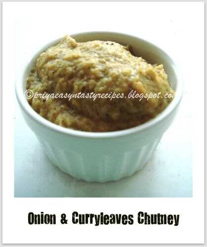 Karuvepillai Vengaya Chutney/Onion Curryleaves Chutney