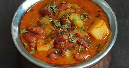 Kasuri Methi, Rajma & Aloo Sabji/ Dried Fenugreek Leaves,Kidney Beans & Potato Curry