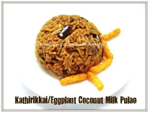 Kathirikkai/Eggplant Coconut Milk Pulao