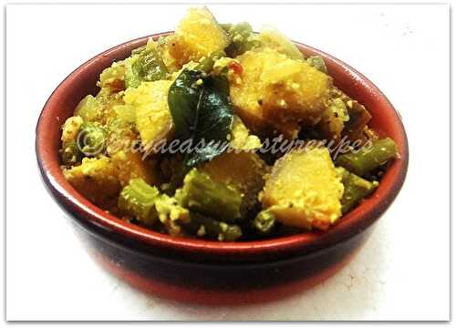 Kaya Achinga Payar Thoran/Raw Banana & Long Beans Stir fry