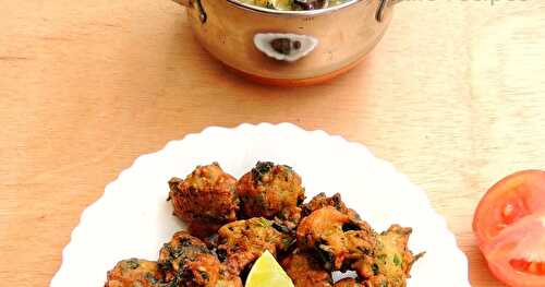 Keerai Medhu Pakodas/Amaranth Leaves Soft Pakoras