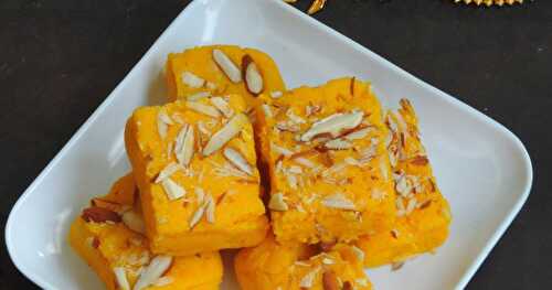 Kesar Kalakand/Easy Saffron Ricotta Cheese Milk Burfi