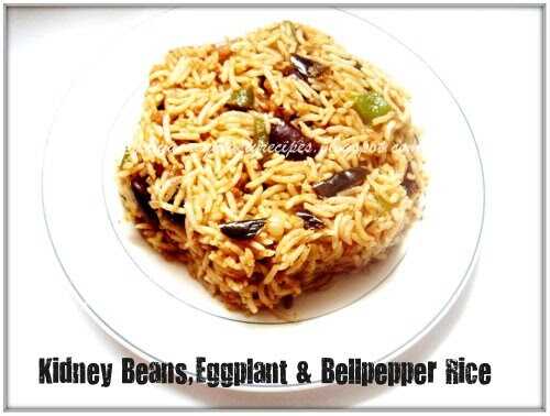 Kidney Beans,Eggplant & Bellpepper Rice