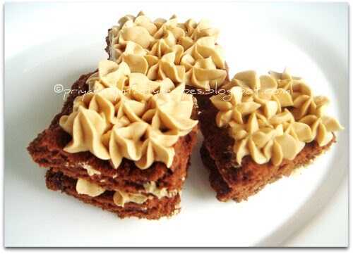 Layered Brownies Sandwich With Moka Buttercream