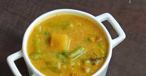 Long Beans & Potato Poricha Kuzhambu