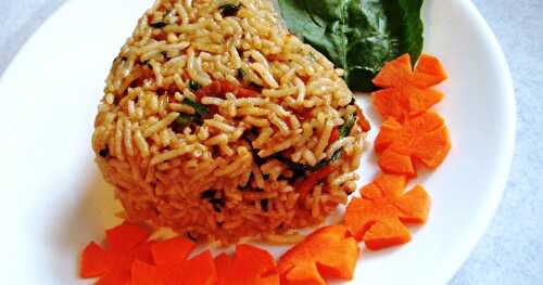 Microwave Carrot N Spinach Fried Rice
