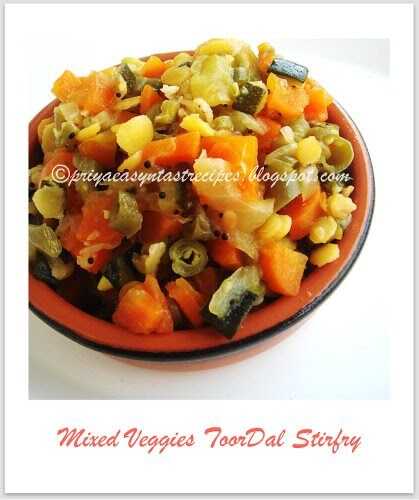 Mixed Veggies Toordal Stir fry~~MW Version