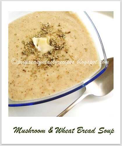 Mushroom & Wheat Bread Soup
