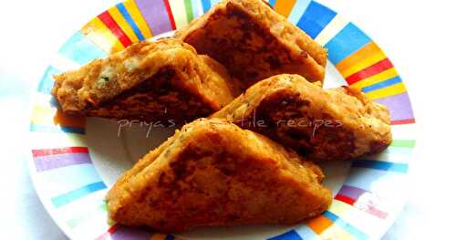 Pan Fried Peanut & Paneer Stuffed Bread Pakoras