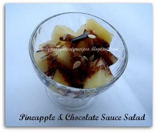 Pineapple Chocolate Sauce Salad