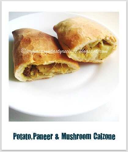 Potato, Paneer & Mushroom Calzone