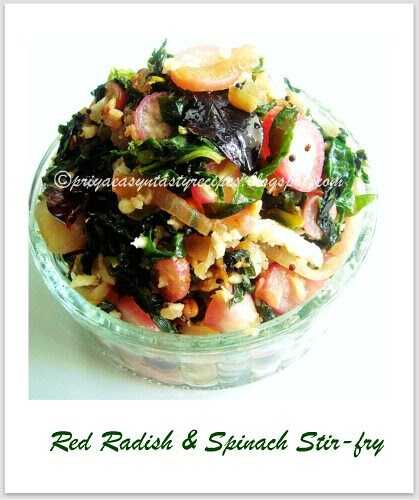 Red Radish & Spinach Stir-fry