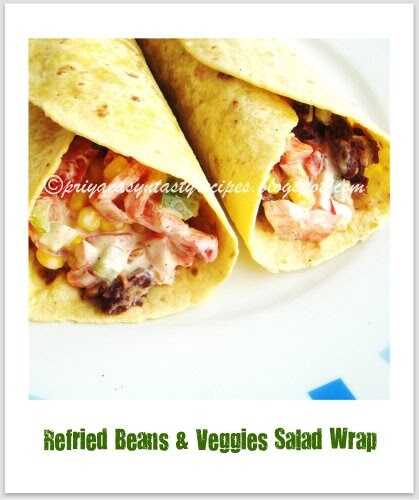 Refried Beans & Veggies Salad Wrap