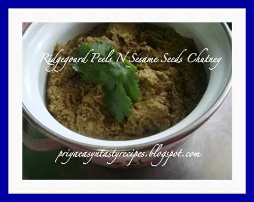 Ridgegourd Peels N Sesame Seeds Chutney
