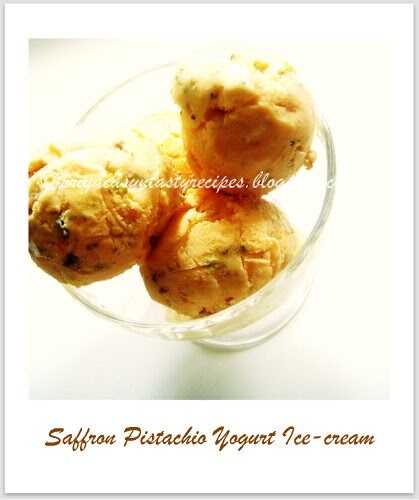 Saffron Pistachio Yogurt Icecream