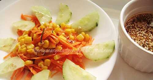 Simple Salad With Sesame Seeds Dressing