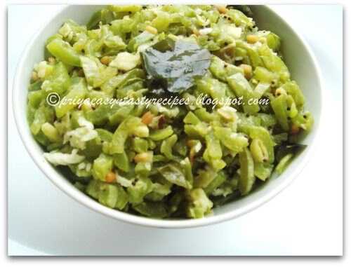Snakegourd Stir fry/Podalanga Poriyal