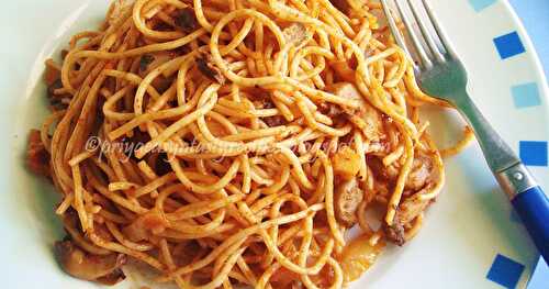Spaghetti With Tomatoes & Mushrooms