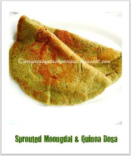 Sprouted Moongdal & Quinoa Dosa