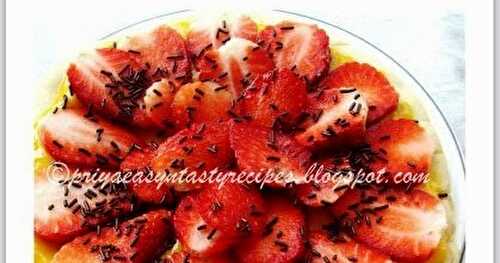 Strawberries & Mango Custard Pizza