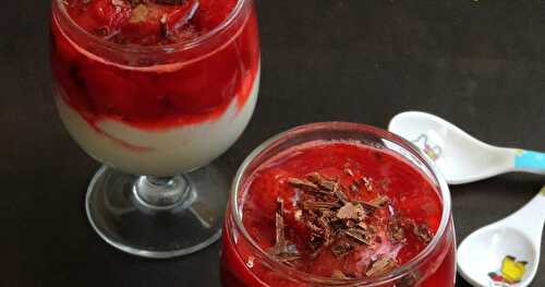 Strawberry Coulis Topped Greek Yogurt Parfait