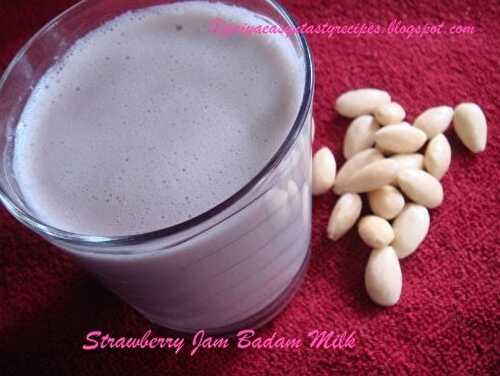 Strawberry Jam Badam Milk
