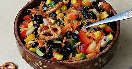 Vegan Black Beans & Mixed Vegetables Salad with Apple Cider Vinegar Dressing