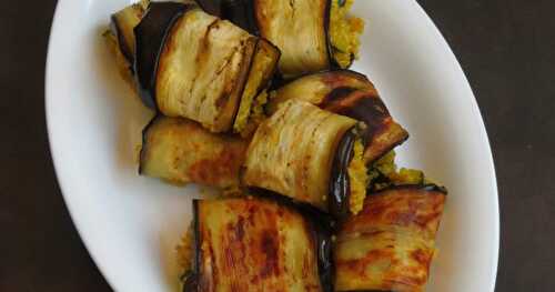 Vegan & Gluten Free Spiced Quinoa Stuffed Eggplant Rolls