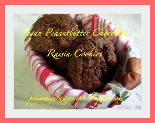 Vegan Peanutbutter Chocolate Raisin Cookies