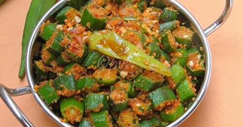 Vendaikkai (Okra) Podi Curry/Bhindi Curry With Spiced Dal Powder