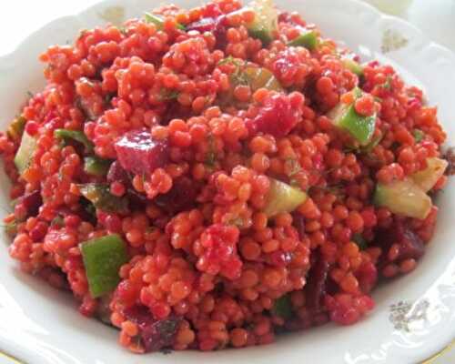 A Great Party Salad: Couscous Pasta With Beetroot