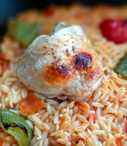 Baked Chicken Over Orzo