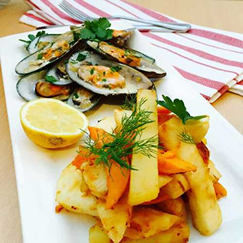 Greenshell mussels with mixed homemade chips