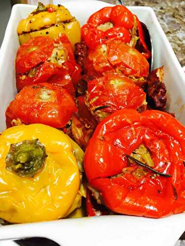Stuffed peppers and tomatoes
