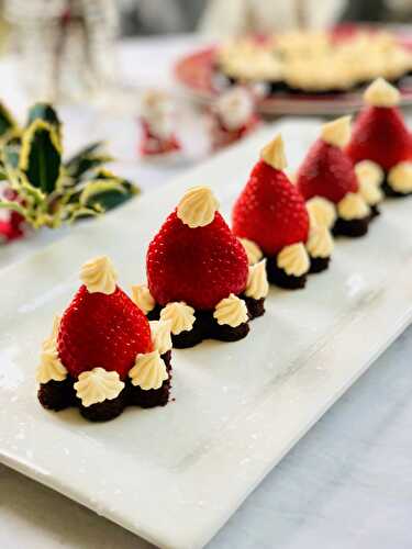 Santa’s strawberry and brownie hats