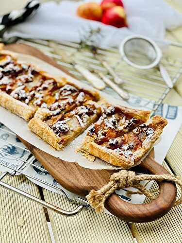 Apple and orange marmalade tart with rosemary and chia seeds