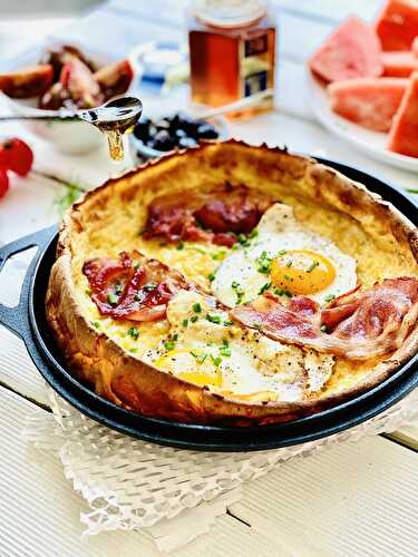 Bacon and Eggs Dutch Baby Pancakes