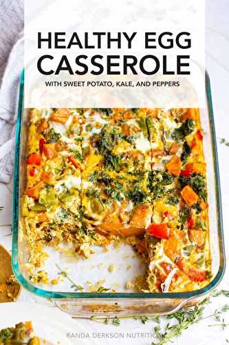 Healthy Egg Casserole with Sweet Potatoes, Kale, and Peppers