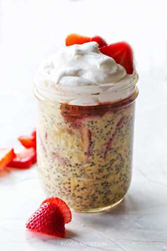 Strawberry Rhubarb Protein Overnight Oats